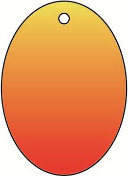 "Plain" oval orange price tag (200 tags package)