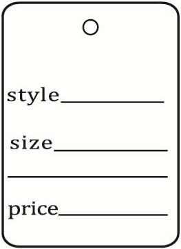 "Style/Size/Price" square price tag (1,000 tags package)